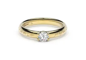 Contemporary Elvish Engagement Ring - Slim, Yellow Gold