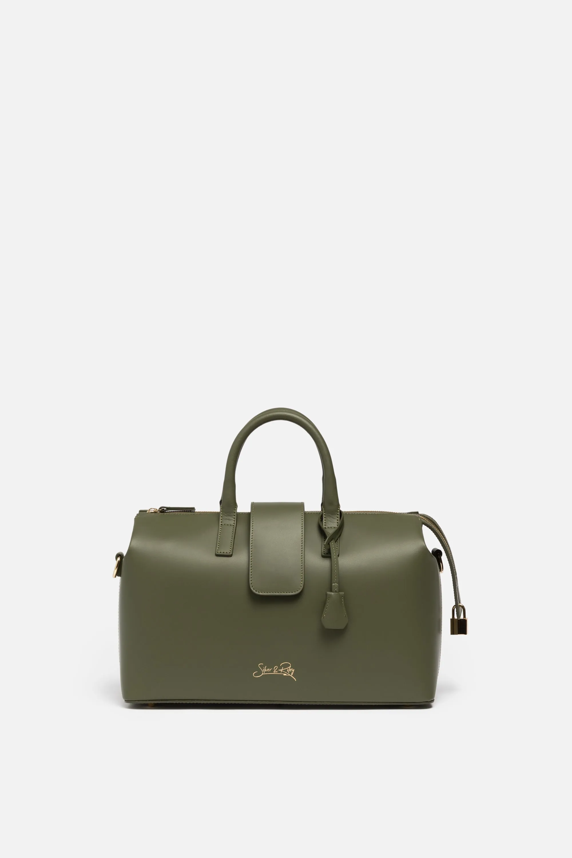 Convertible Executive Leather Bag Classic Size in Olive Green