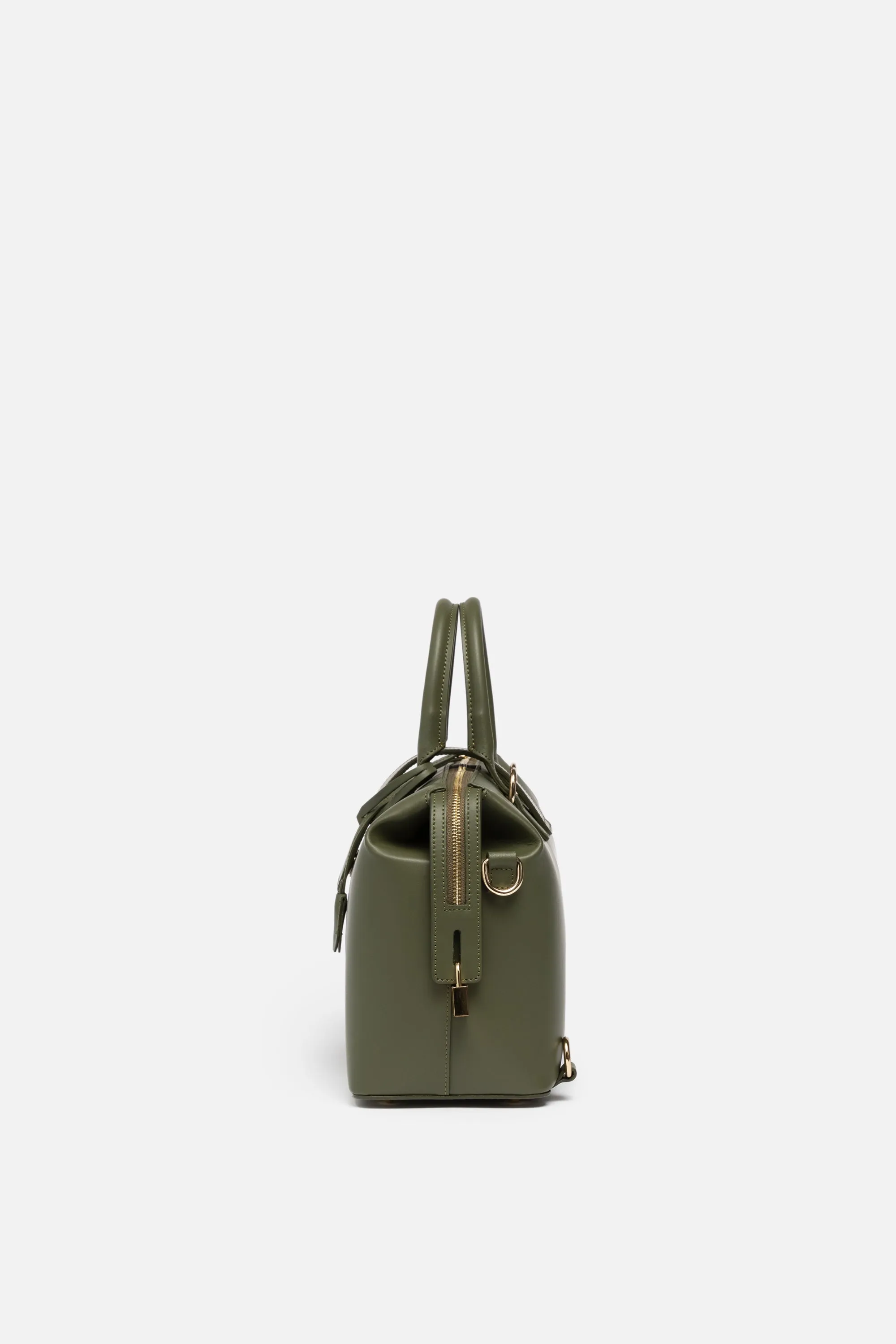 Convertible Executive Leather Bag Classic Size in Olive Green