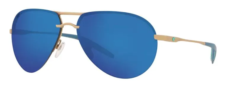 Costa Del Mar Helo Matte Champagne Frame - Blue Mirror 580 Plastic Lens - Polarized Sunglasses