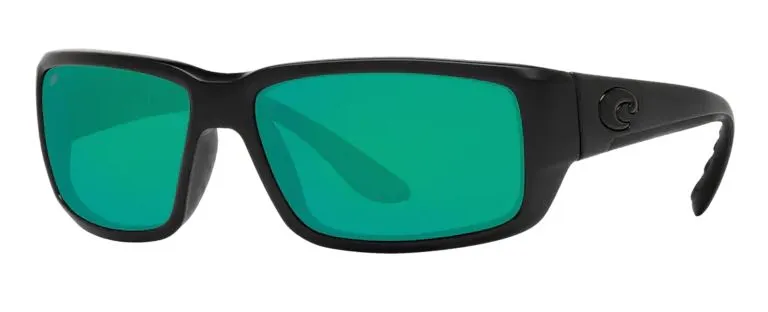 Costa Del Mar Mens Fantail Blackout Frame - Green Mirror 580 Glass Lens - Polarized Sunglasses