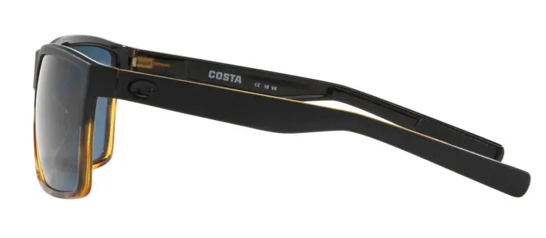 Costa Del Mar Rincon Black/Shiny Tort Frame - Gray 580 Plastic Lens - Polarized Sunglasses