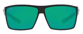 Costa Del Mar Rincon Shiny Black Frame - Green Mirror 580 Plastic Lens - Polarized Sunglasses