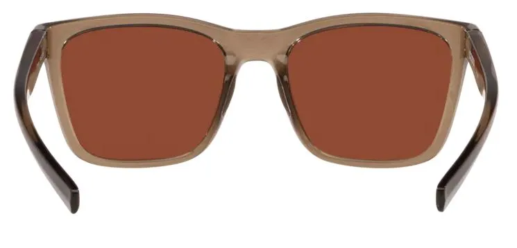 Costa Del Mar Womens Panga Shiny Taupe Crystal Frame - Copper Silver Mirror 580 Plastic Lens - Polarized Sunglasses