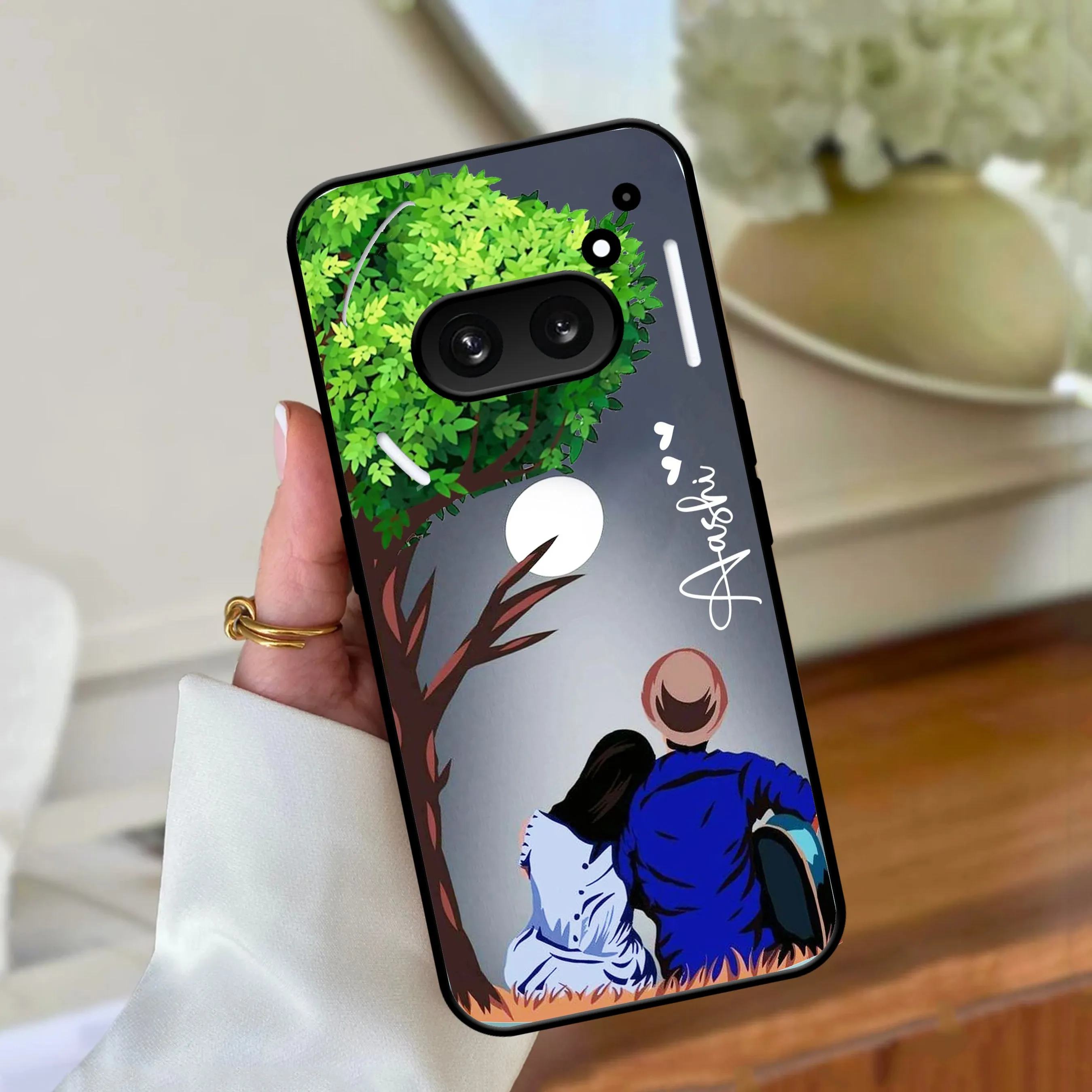 Couple Glossy Metal Case Cover For Nothing