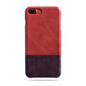 Crimson Red & Wine Purple iPhone 8 Plus / iPhone 7 Plus Leather Case