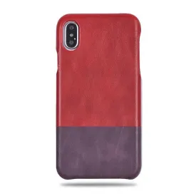 Crimson Red & Wine Purple iPhone Xs Max Leather Case