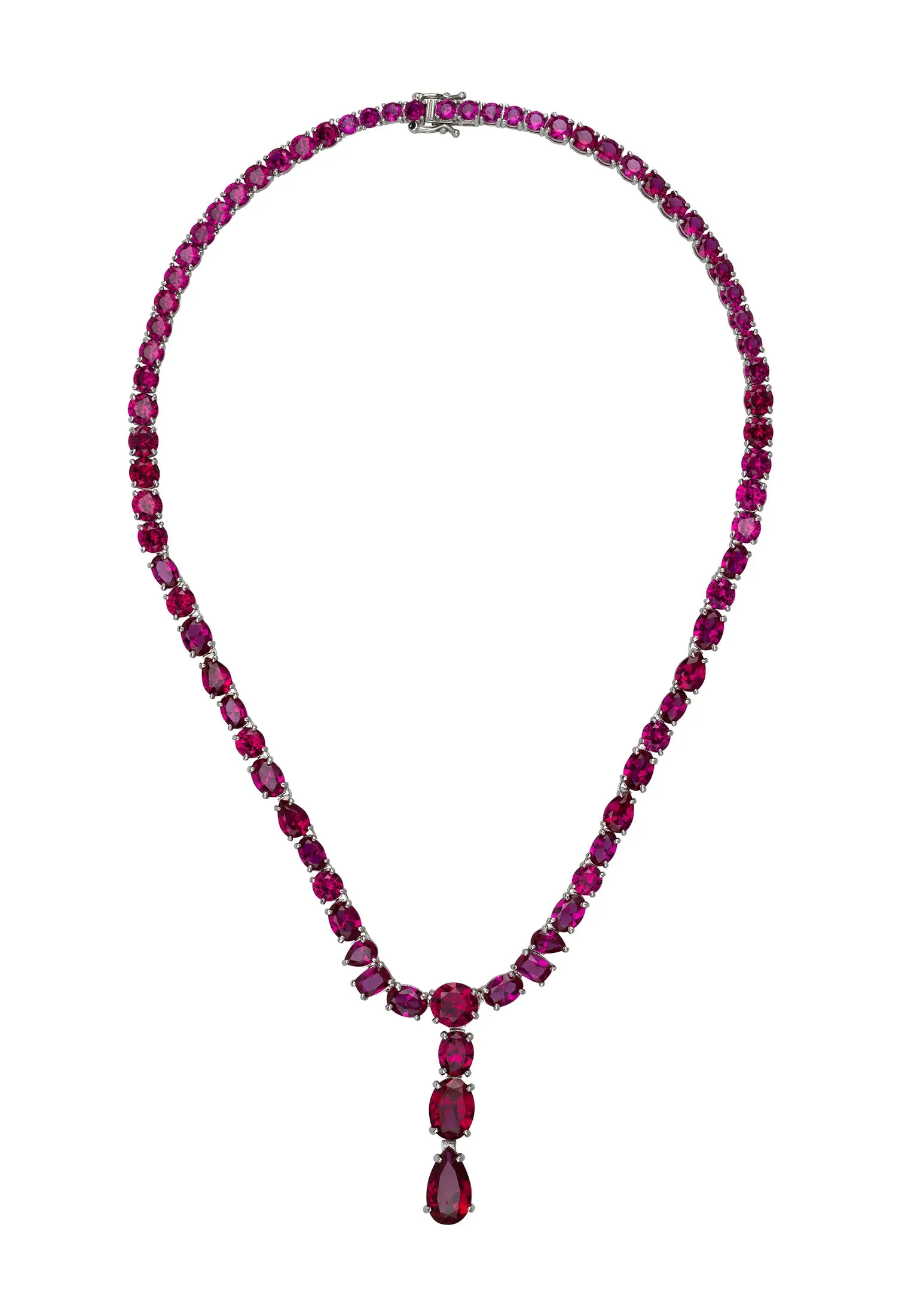 Davenport Ruby Statement Necklace Silver