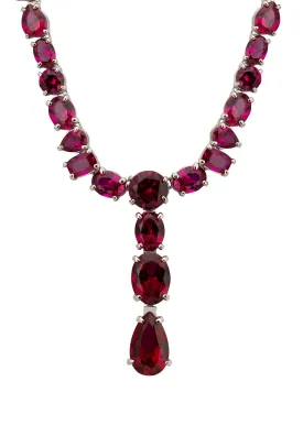 Davenport Ruby Statement Necklace Silver