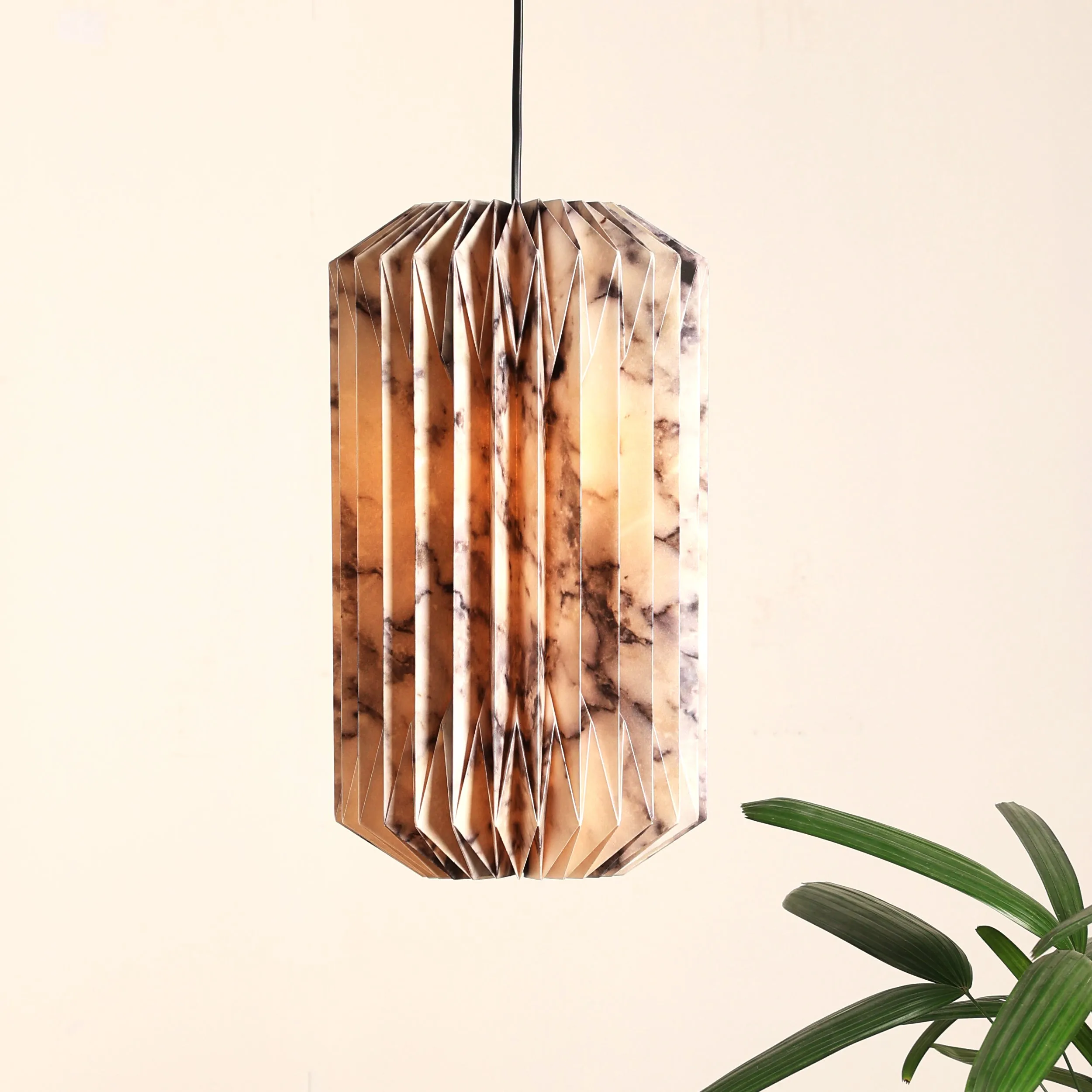 Drum Marble Print Pendant Lamp