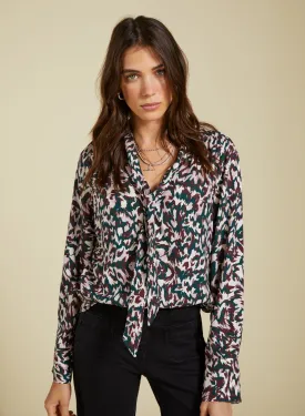 Effie Printed Tie Neck Blouse