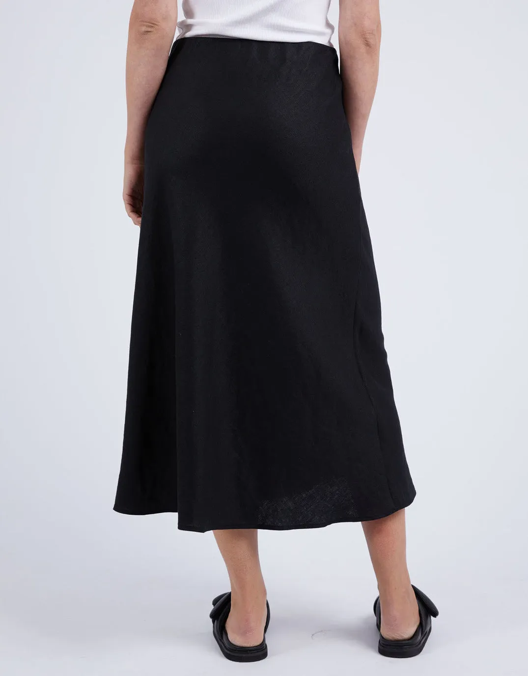 Eleni Linen Skirt - Black