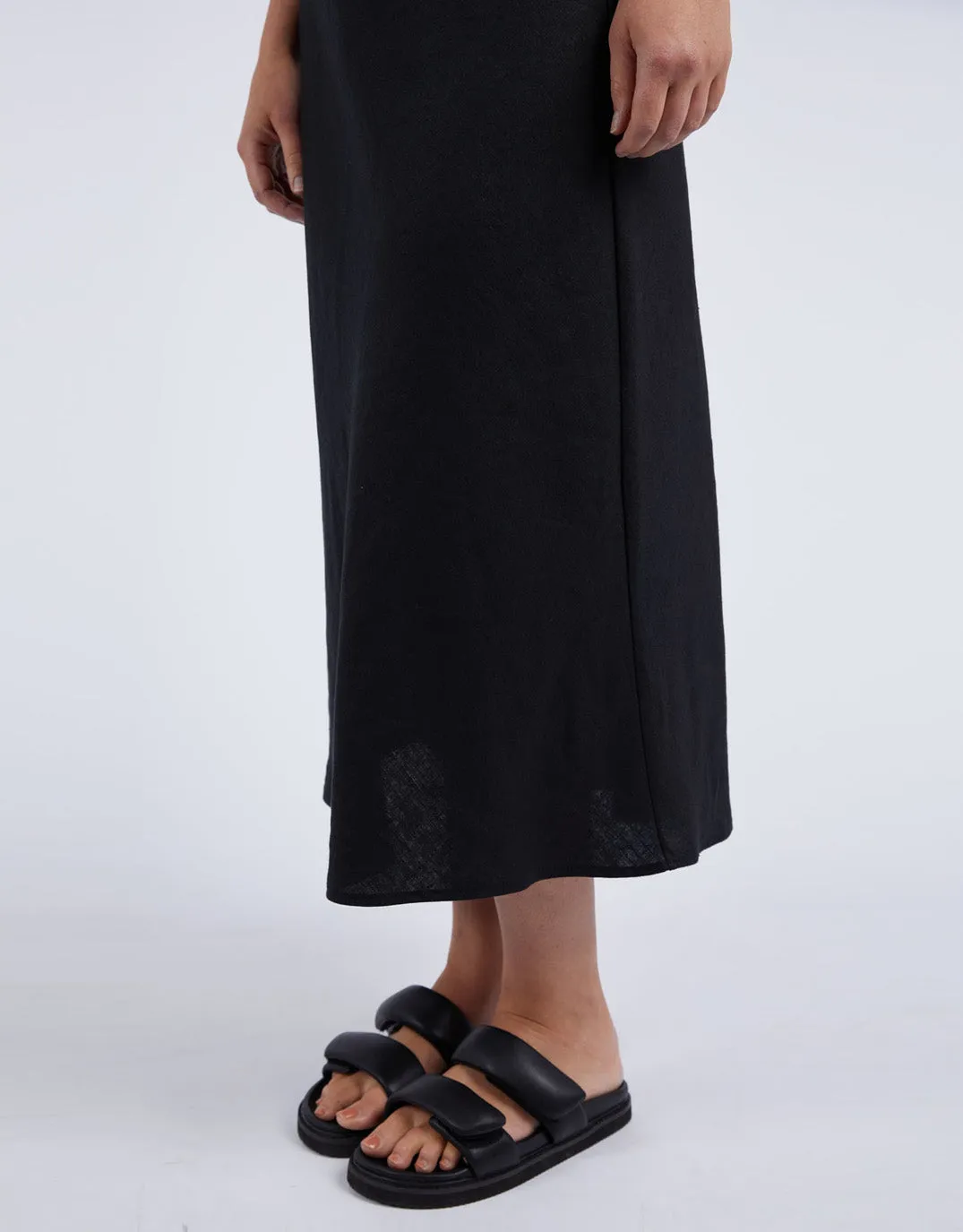 Eleni Linen Skirt - Black