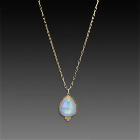 Ethiopian Opal Teardrop Necklace