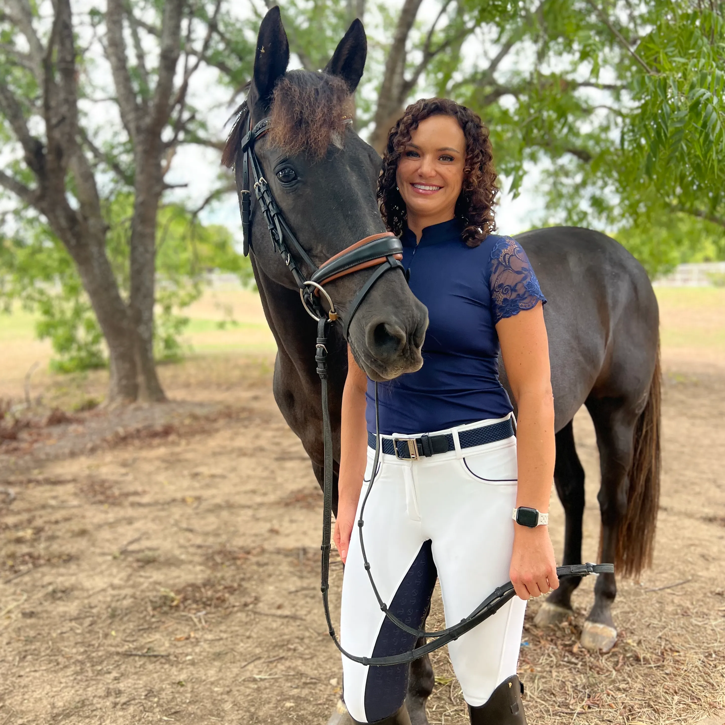 Evolution - High Waisted White Competition Breeches