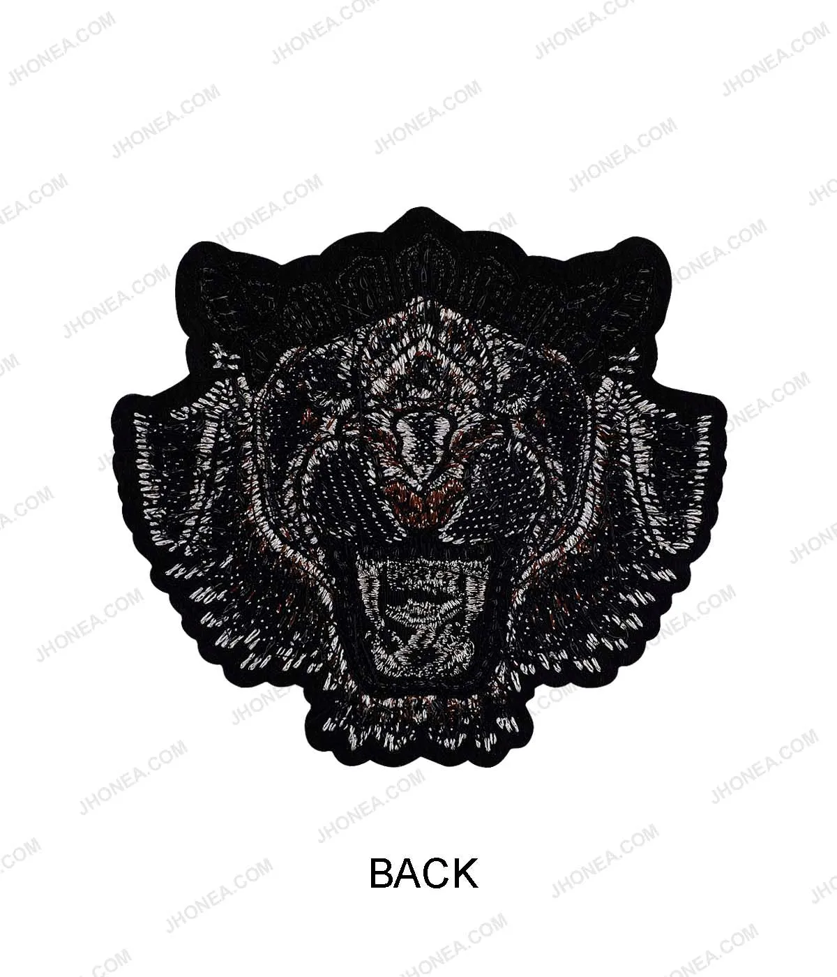 Ferocious Tiger Pipe Beaded Embroidered Animal Patch