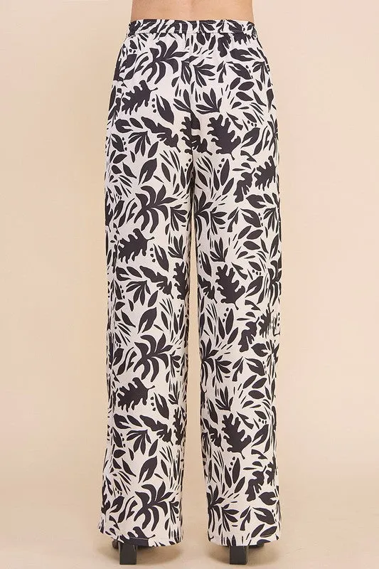 FINAL SALE - Black Printed Pants