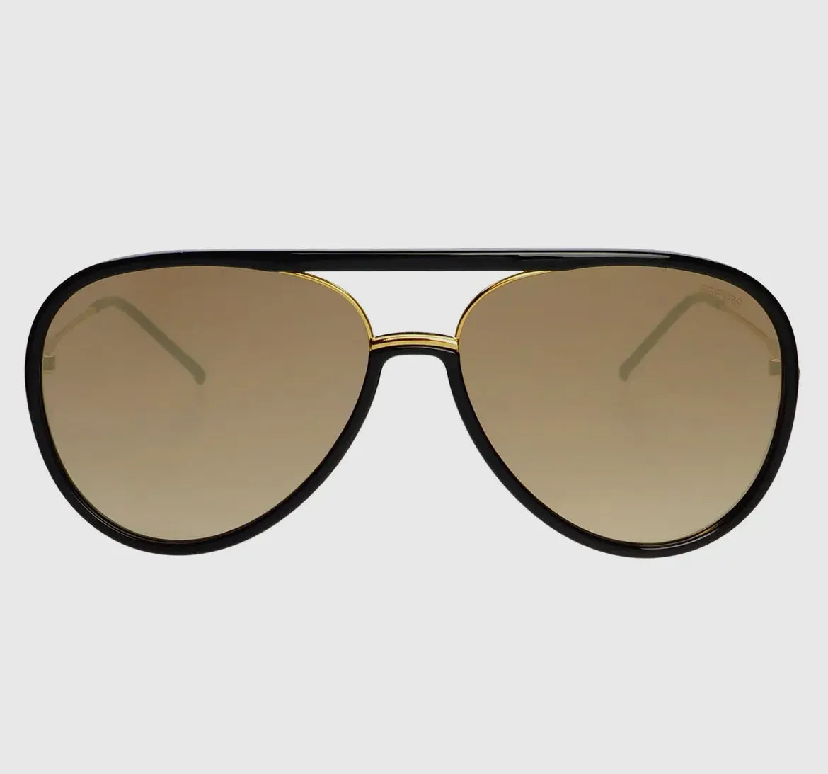 Freyrs Shay Black Gold Mirrored Sunglasses