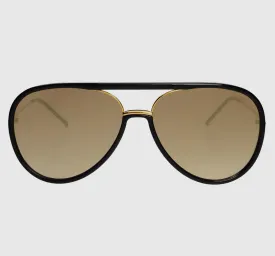 Freyrs Shay Black Gold Mirrored Sunglasses