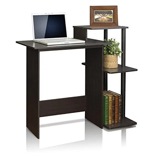 FURINNO 11192EX/BK EFFICIENT COMPUTER DESK, ESPRESSO/BLACK