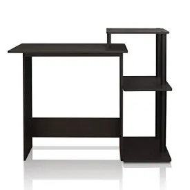 FURINNO 11192EX/BK EFFICIENT COMPUTER DESK, ESPRESSO/BLACK