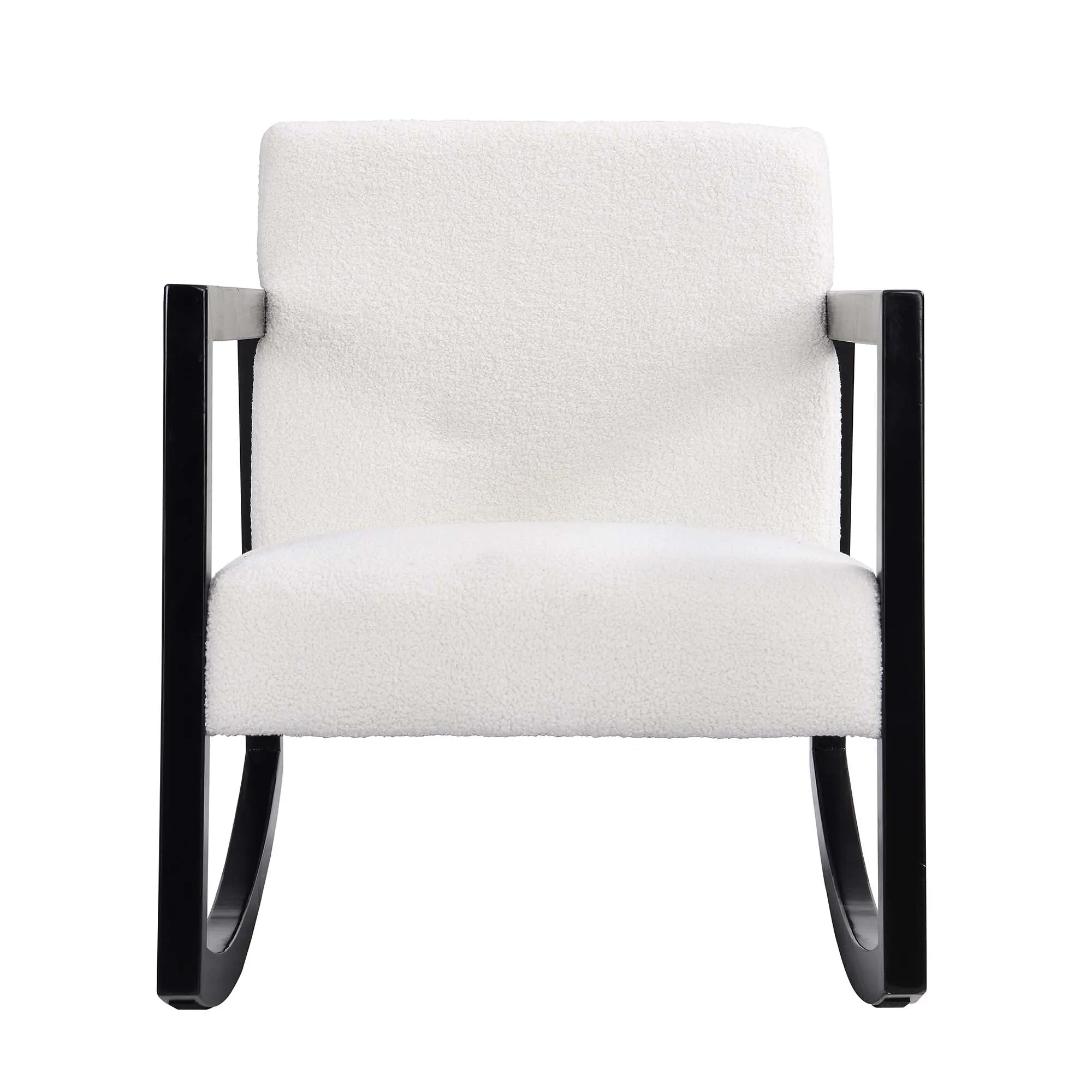 Fyne Ecru Boucle Rocking Armchair, Black Frame