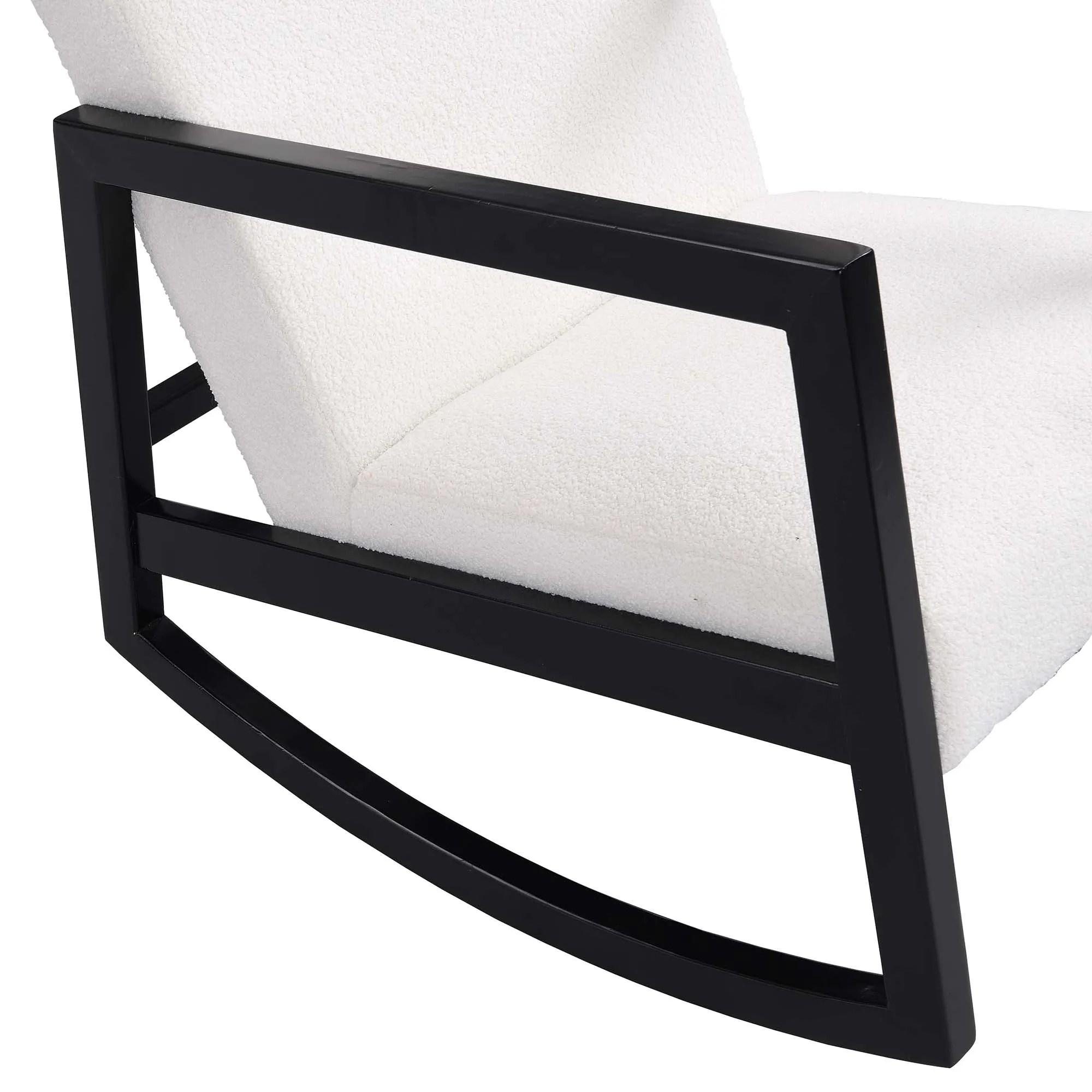 Fyne Ecru Boucle Rocking Armchair, Black Frame