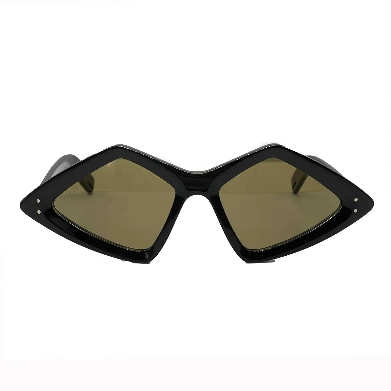 Gucci - New w/ Tags - Acetate Geometric Cat Eye GG0496S Black/Brown Sunglasses