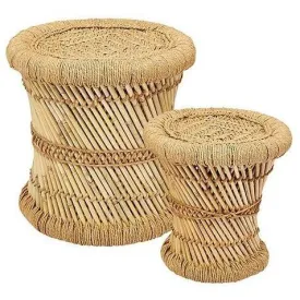 Handmade Bamboo Stools - Set of 2