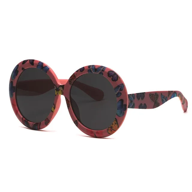 Jennifer- the Big Lens Butterfly Print Sunglasses 13 Colors