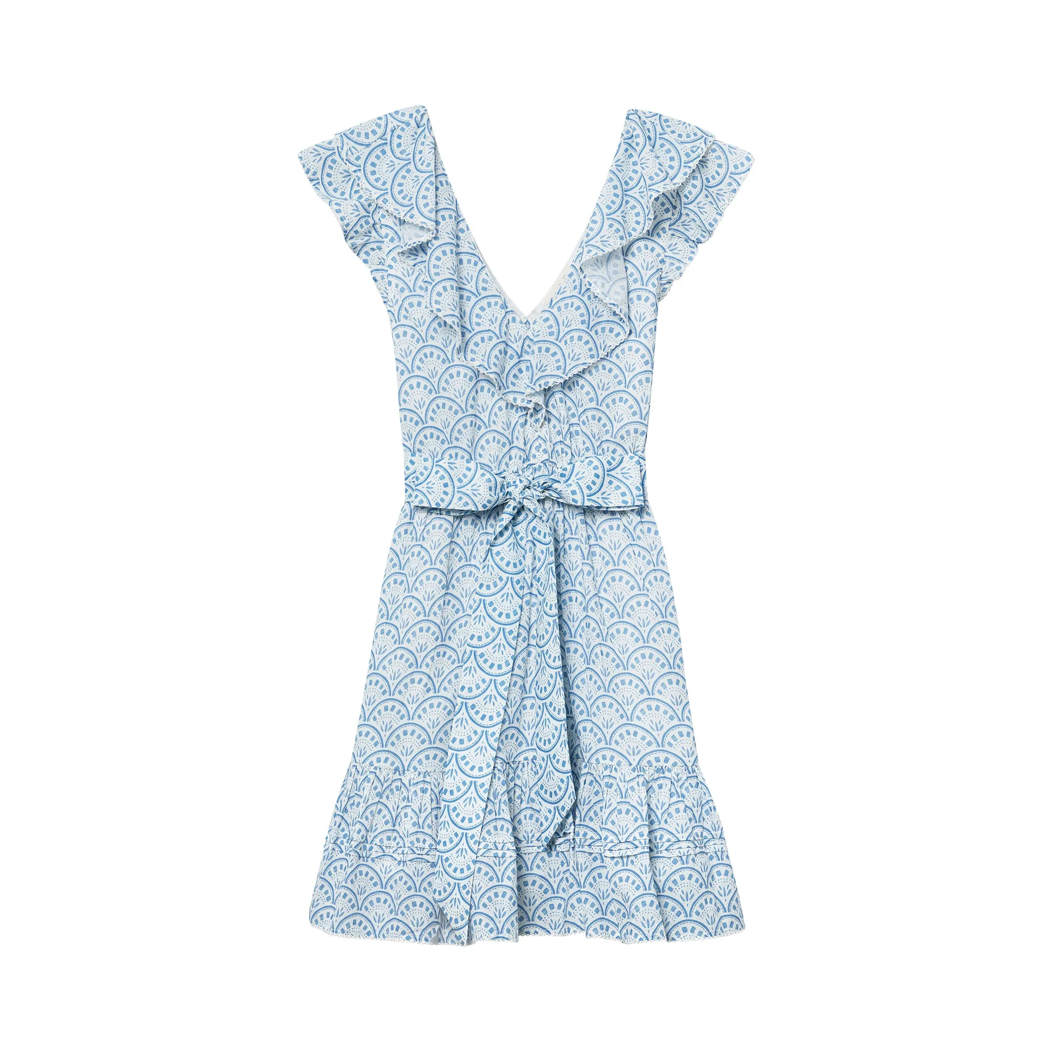 Kinsley Mini Dress - Blue Fans