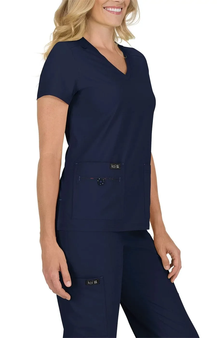 koi Basics Becca Women's 4-Pocket Stretch Scrub Top