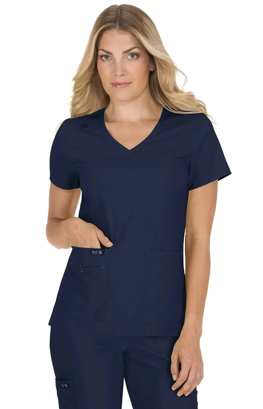 koi Basics Becca Women's 4-Pocket Stretch Scrub Top