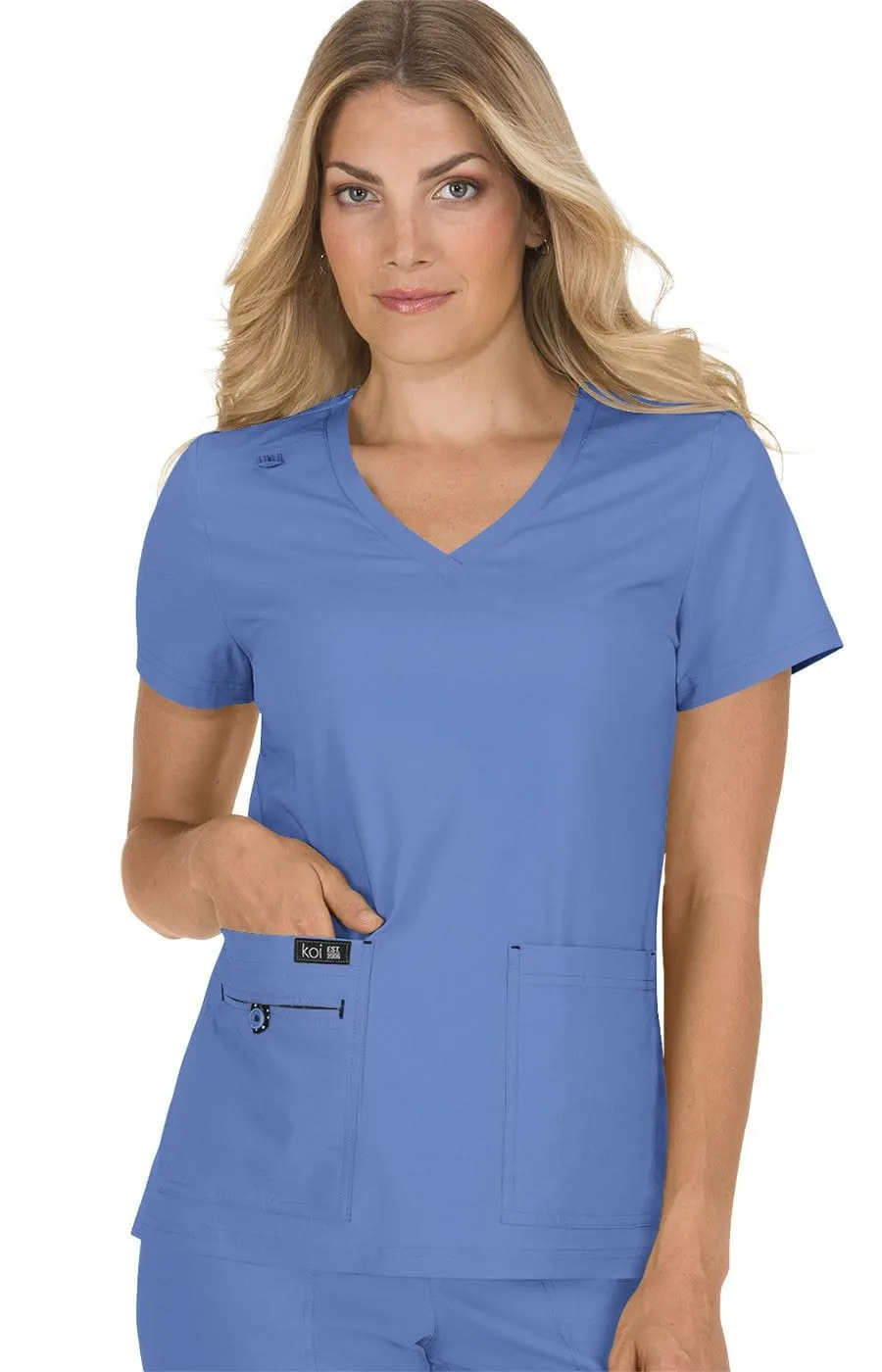 koi Basics Becca Women's 4-Pocket Stretch Scrub Top