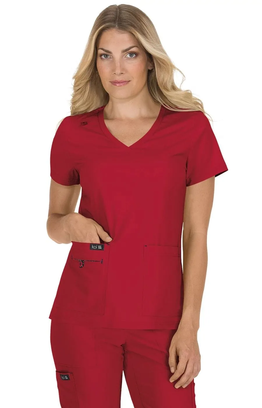 koi Basics Becca Women's 4-Pocket Stretch Scrub Top