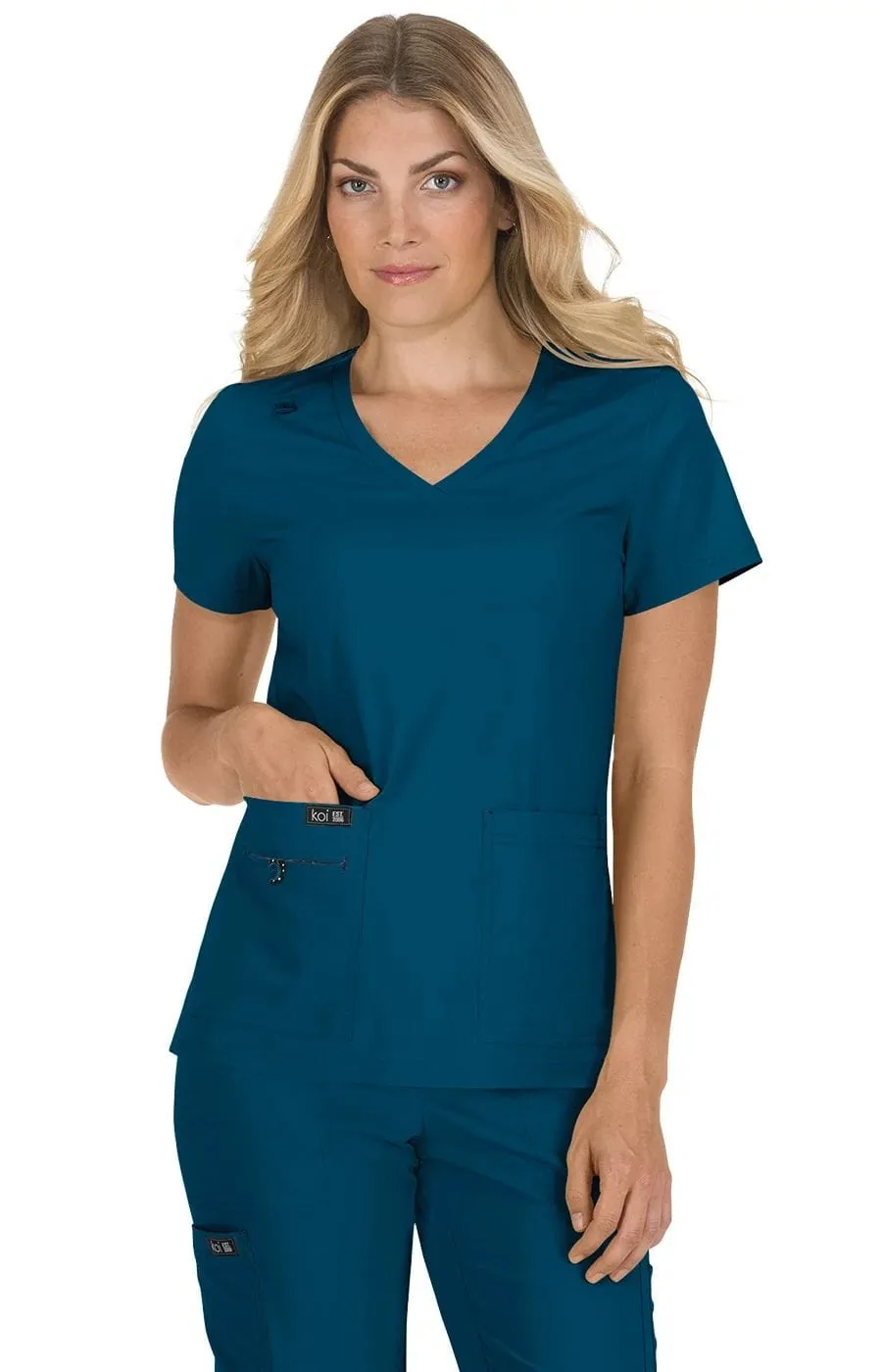 koi Basics Becca Women's 4-Pocket Stretch Scrub Top