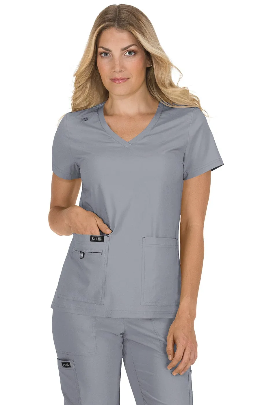 koi Basics Becca Women's 4-Pocket Stretch Scrub Top