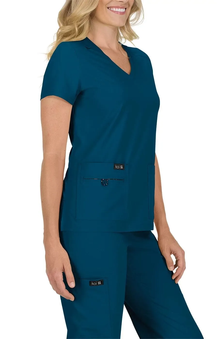 koi Basics Becca Women's 4-Pocket Stretch Scrub Top