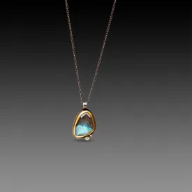 Labradorite with Two Diamonds Necklace