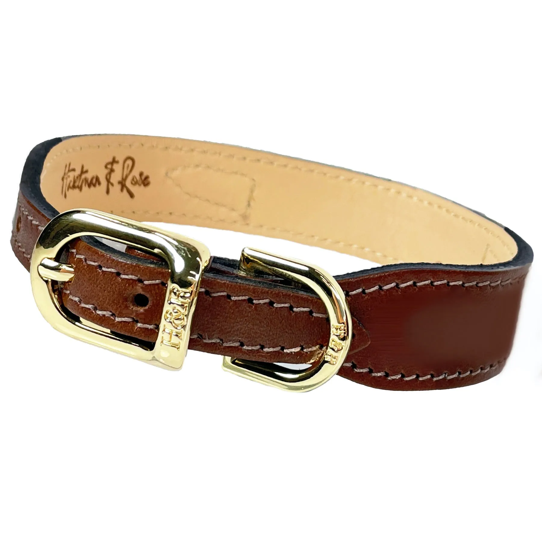 Lavish Dog Collar in Rich Brown & Gold