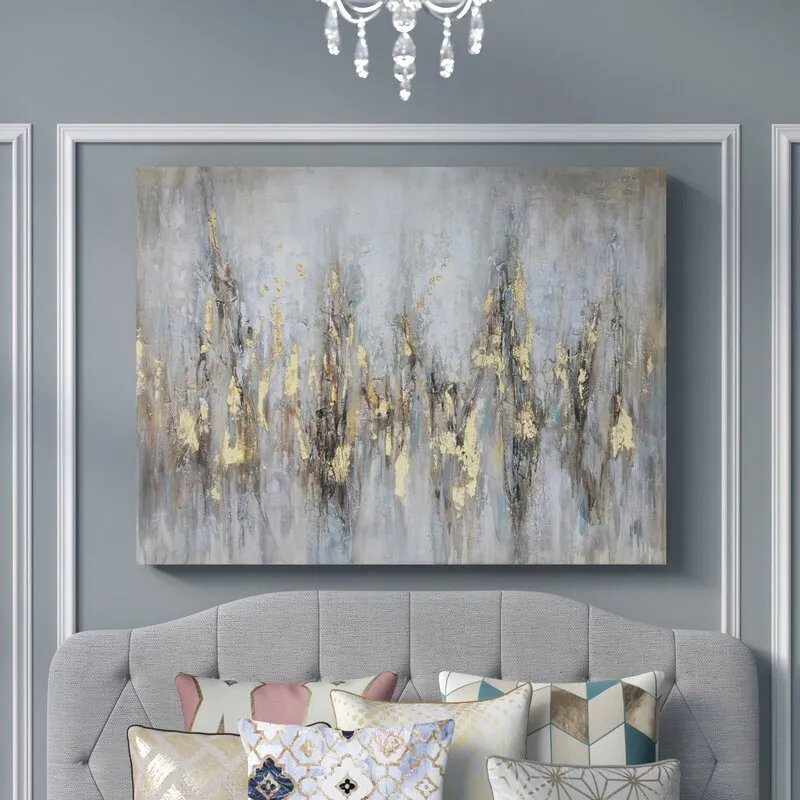 Lyma Gleaming Gold Hand-Painted Art - Print