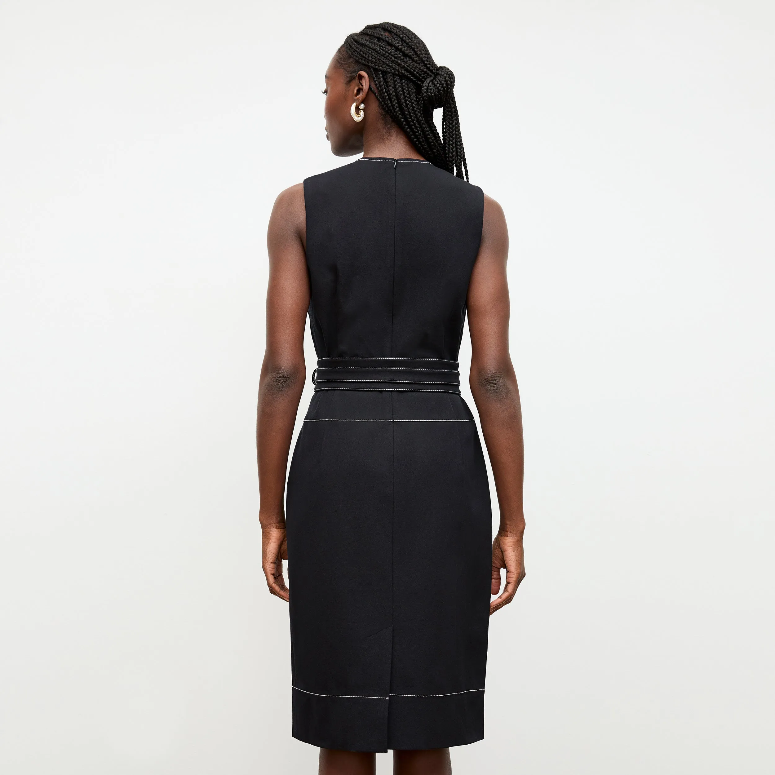 Maude Dress - Contrast Stitch Eco Better Than Denim :: Black