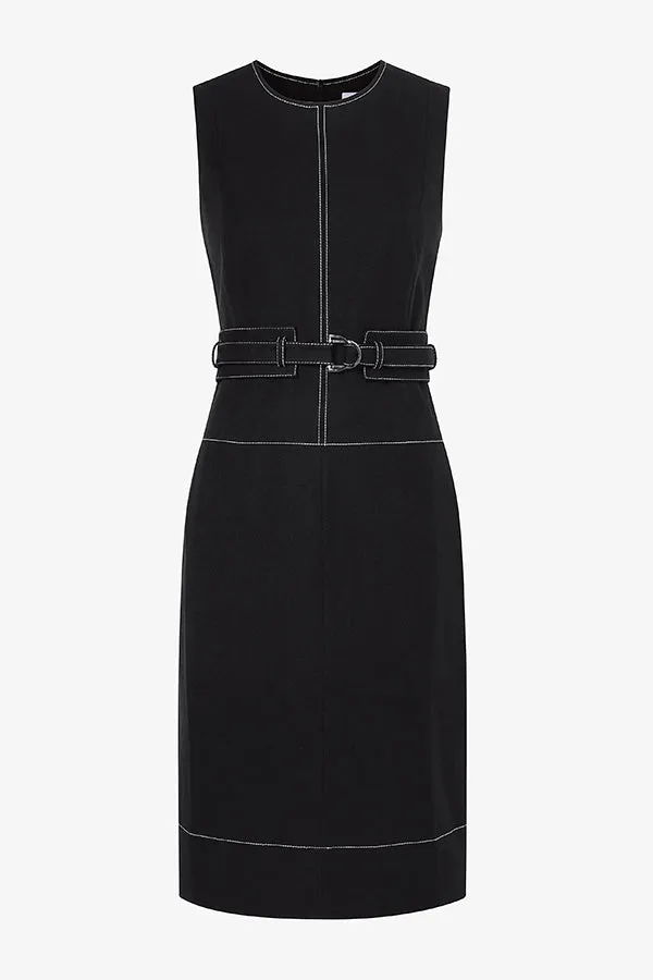 Maude Dress - Contrast Stitch Eco Better Than Denim :: Black