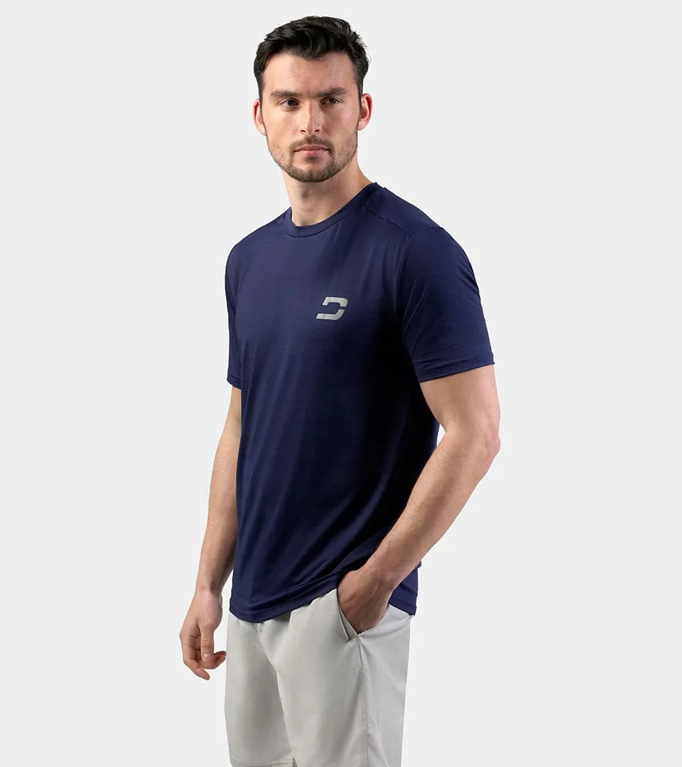 MEN'S PERFORATED SPORTS T-SHIRT - NAVY