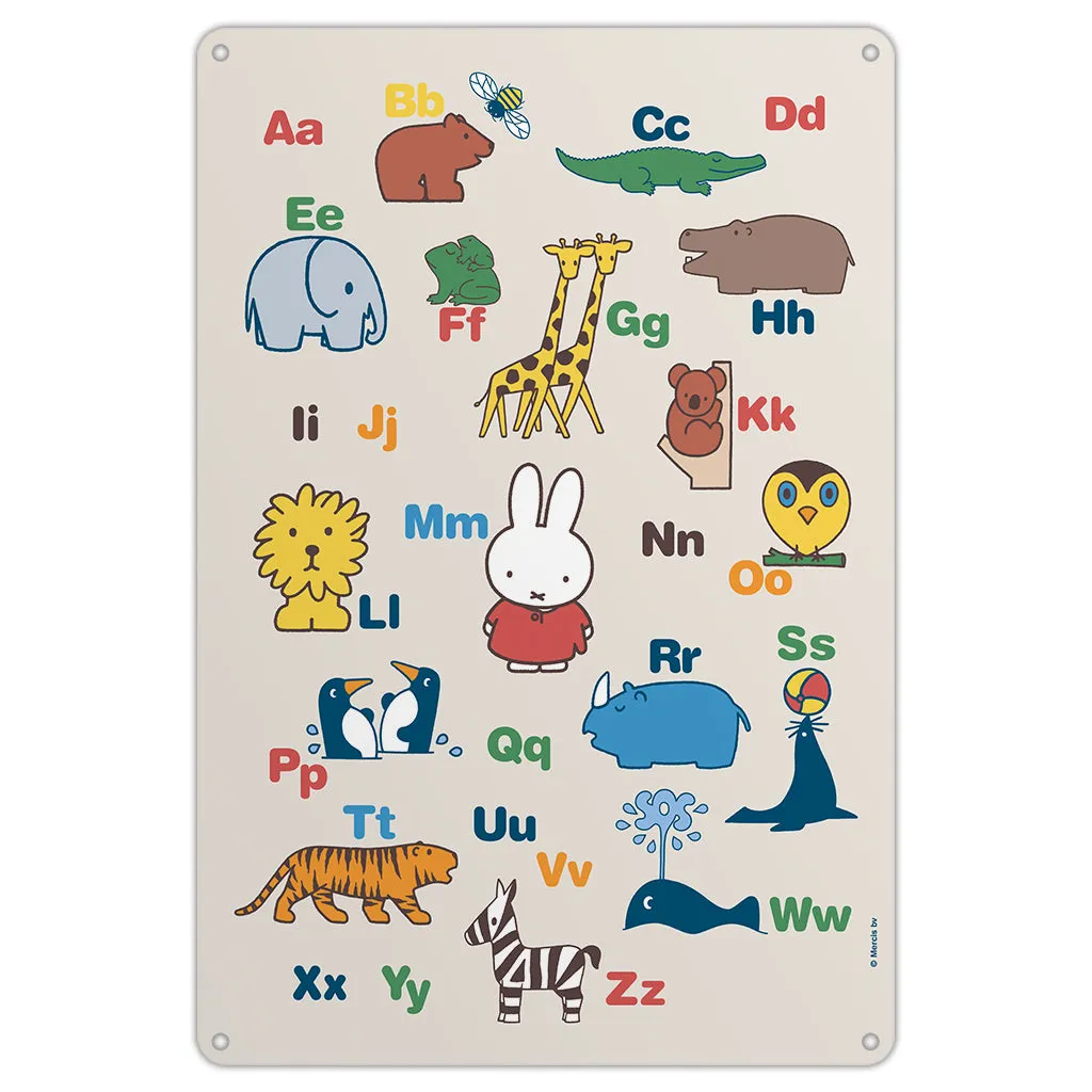 Miffy Alphabet Metal Sign