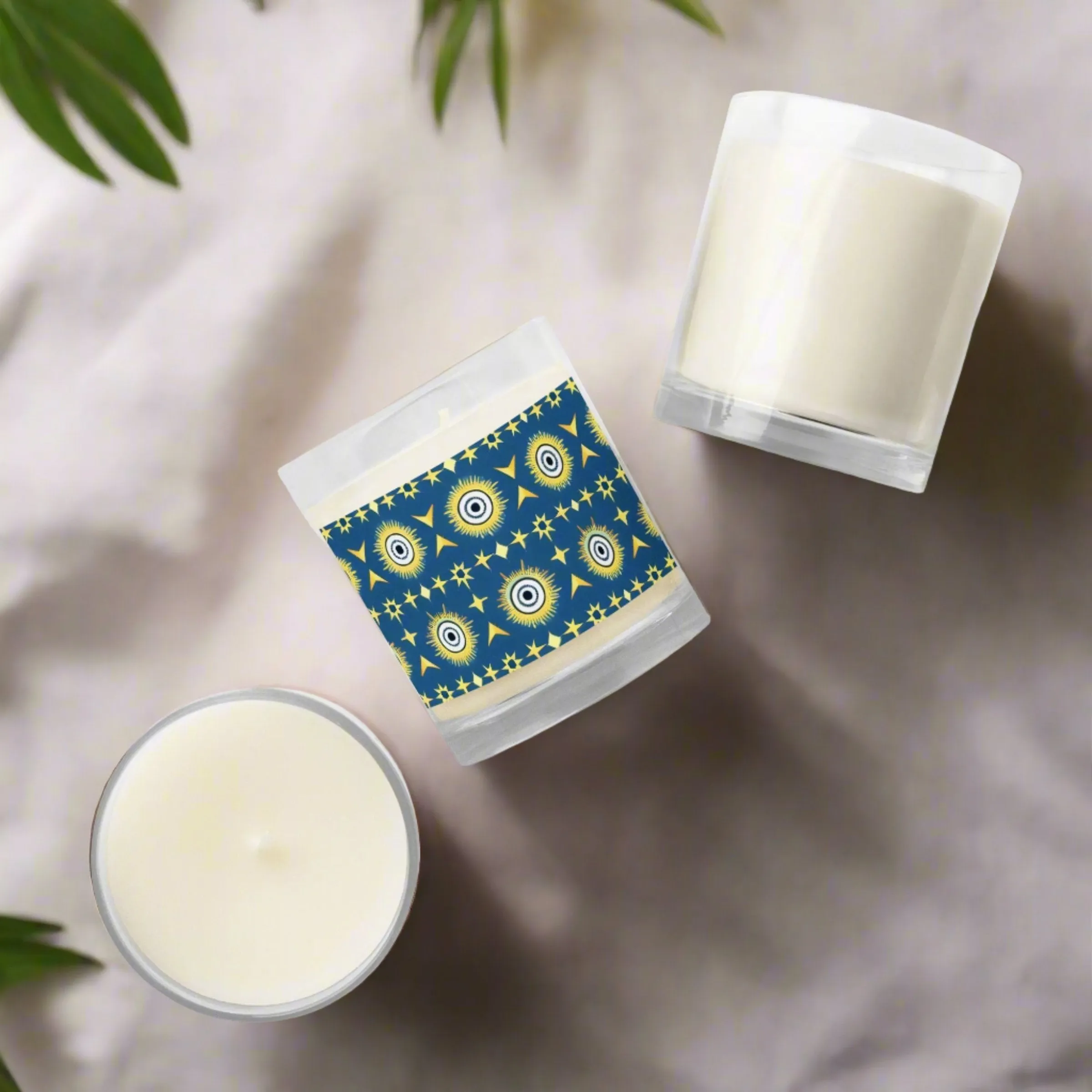 Navy & Gold Star Glass Jar Soy Candle: Illuminate Your Home in Style