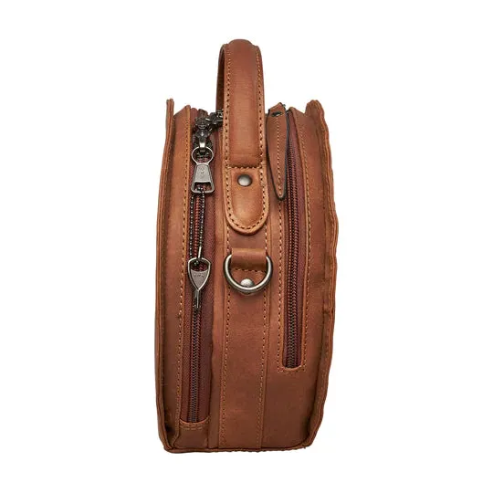 Oaklee Leather Concealed Carry Cantina Purse with Crossbody Strap