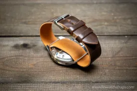 One piece Shell Cordovan watch strap. Handmade in Finland, 10-26 mm.