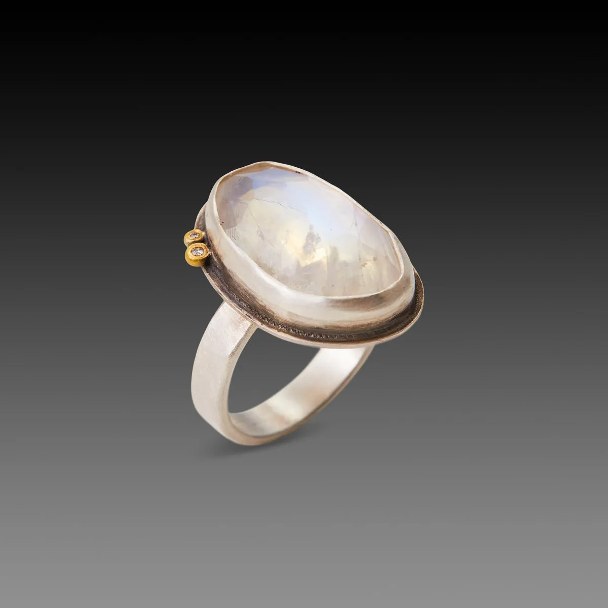 Organic Rainbow Moonstone Ring