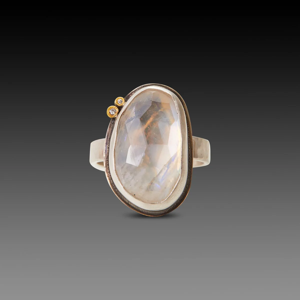 Organic Rainbow Moonstone Ring